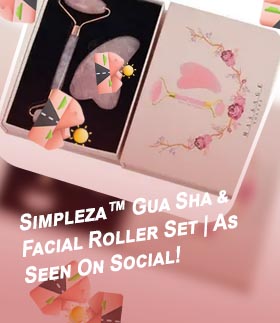 Rose quartz roller gua sha set